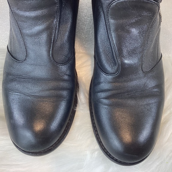 GIUSEPPE ZANOTTI BLACK LEATHER MOTO COMBAT BOOTS ZIPPERS STRAPS EUR 38 US 8 - Picture 8 of 14